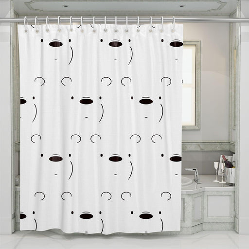 we bare bears white bear poker face shower curtains