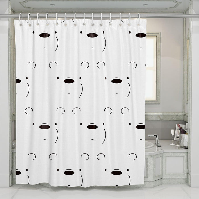 we bare bears white bear poker face shower curtains