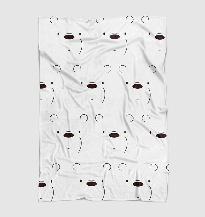 we bare bears white bear poker face Ultra soft fleece blanket