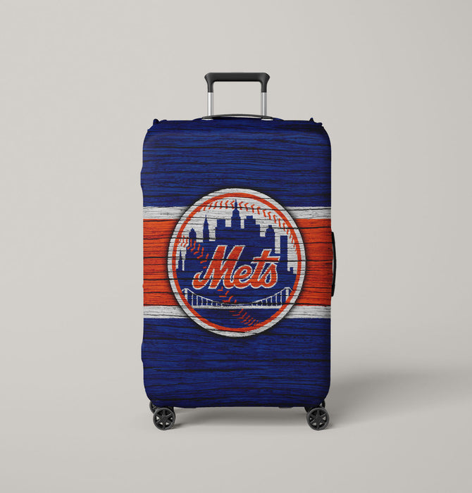 wood texture new york mets Luggage Cover