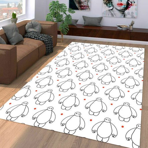 white baymax cute robot big hero 6 Living room carpet rugs