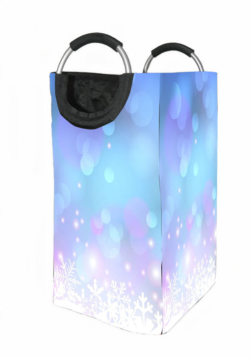 white christmas and bokeh light Laundry Hamper | Laundry Basket