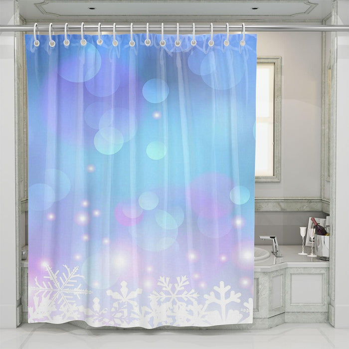 white christmas and bokeh light shower curtains