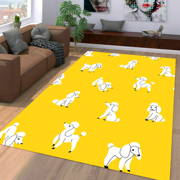 white dogs really cute poses Living room carpet rugs