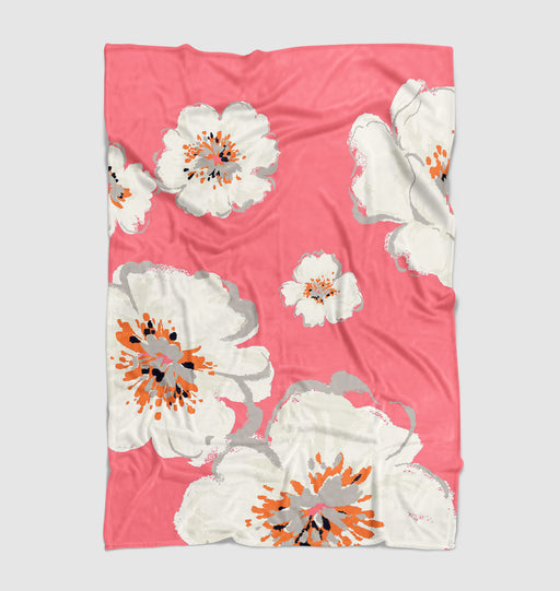 white flower pattern for girl Ultra soft fleece blanket