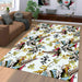 white mecha robot pattern Living room carpet rugs