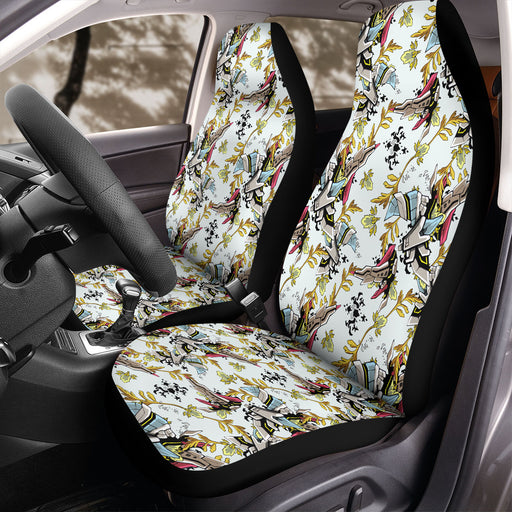 white mecha robot pattern Car Seat Covers