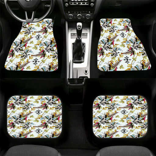 white mecha robot pattern Car floor mats Universal fit