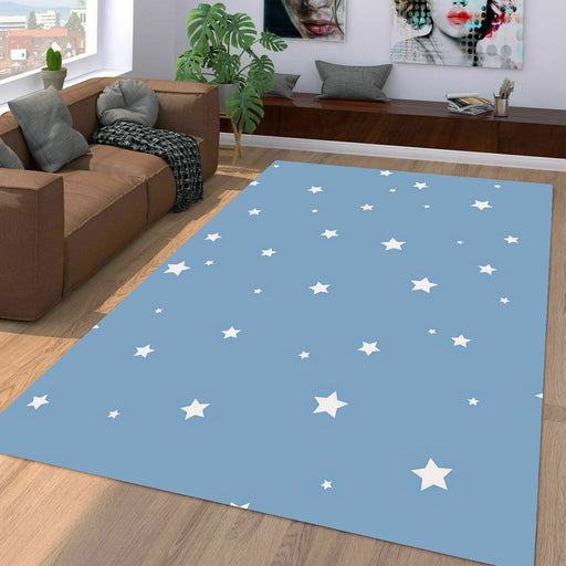 white stars in the center of blue Living room carpet rugs