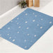 white stars in the center of blue bath rugs