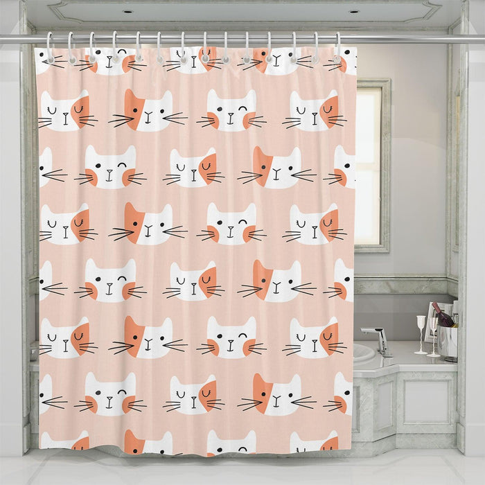 wink eyes expressions cats shower curtains