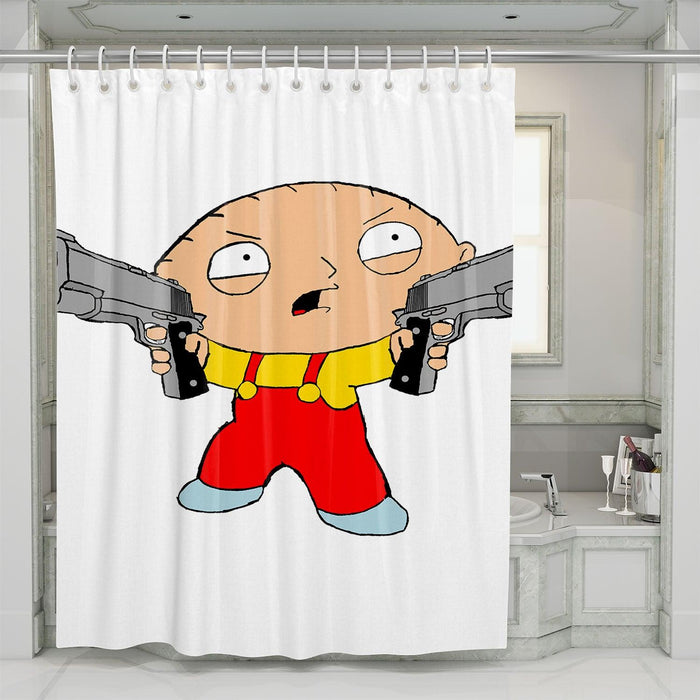 two hand gun family guy kids shower curtains