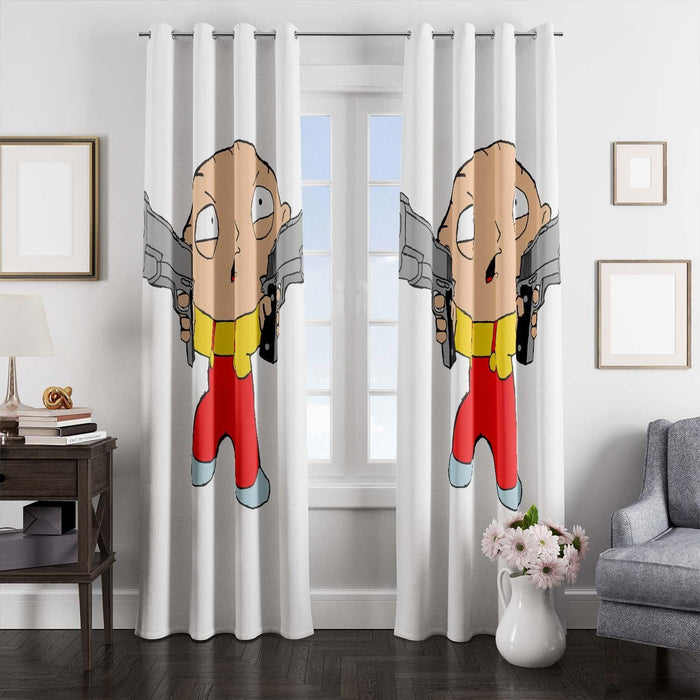 two hand gun family guy kids window Curtain