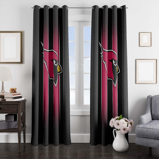 two line of arizona cardinals window Curtain