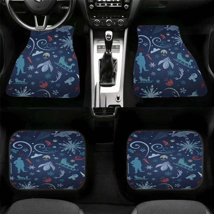 winter at night with olaf on frozen movies Car floor mats Universal fit