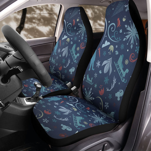 winter at night with olaf on frozen movies Car Seat Covers