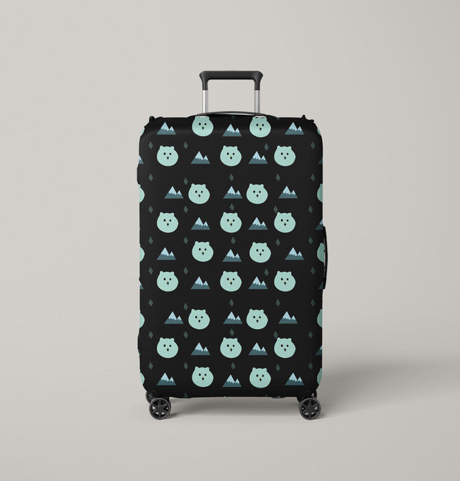 winter white bear mountain Luggage Cover | suitcase