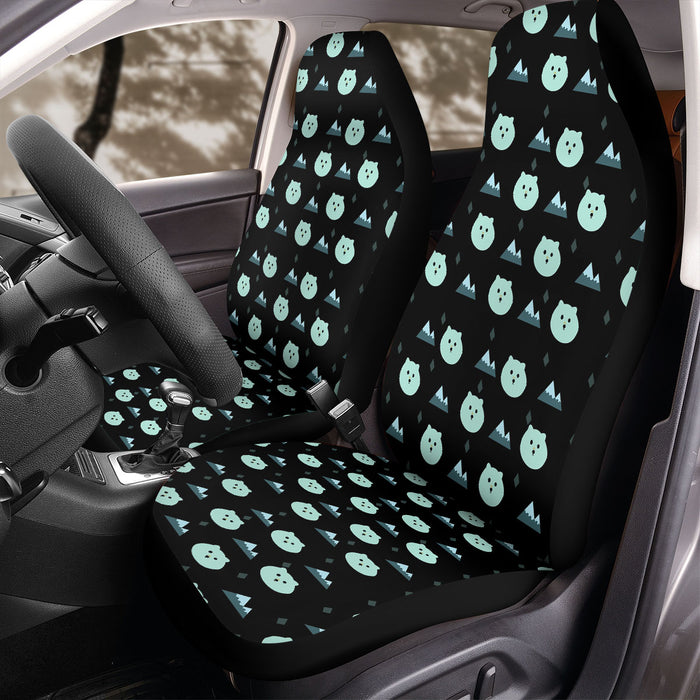 winter white bear mountain Car Seat Covers