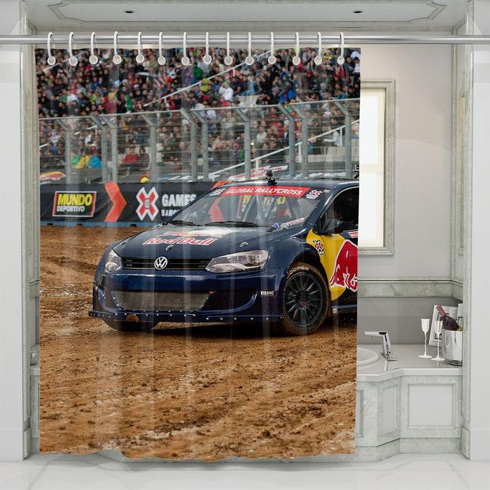 uncontrol car racing redbull shower curtains