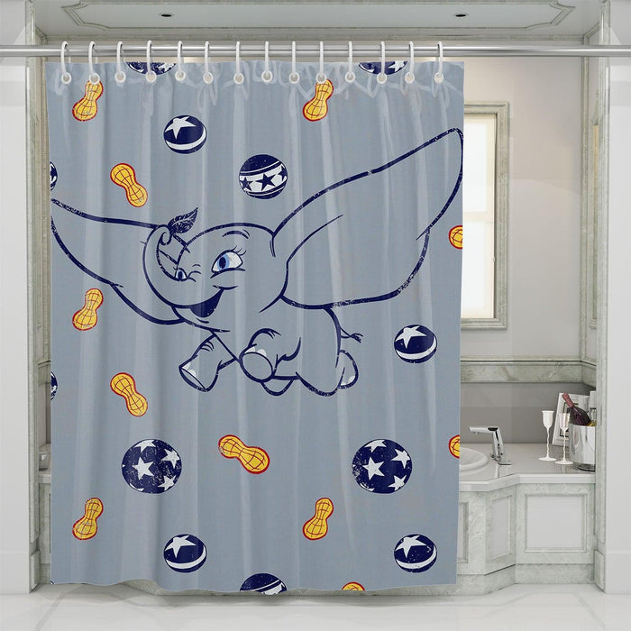 with a lot of ball dumbo flying shower curtains