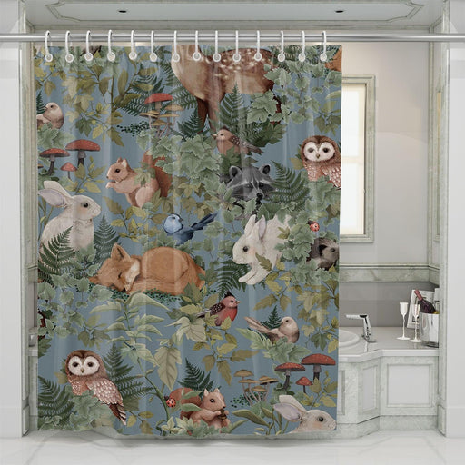 woodlads full of great animals shower curtains