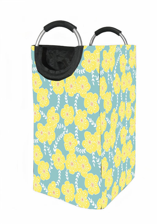 yellow folower blossom Laundry Hamper | Laundry Basket