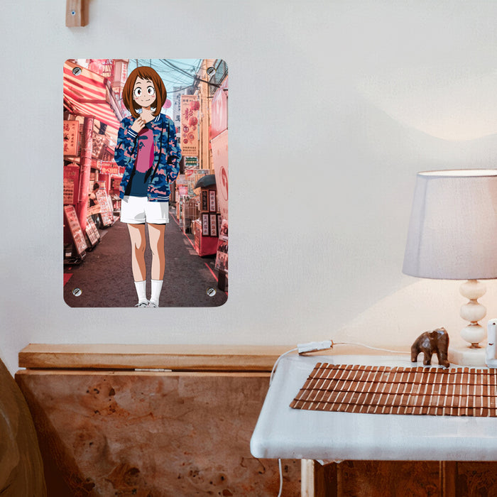 uraraka streetwear from my hero academia Poster Metal print wall art