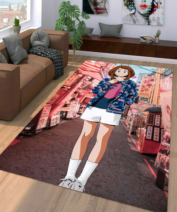 uraraka streetwear from my hero academia Living room carpet rugs