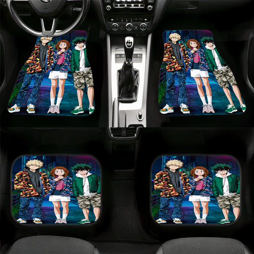 uraraka with bakugo and midoriya Car floor mats Universal fit