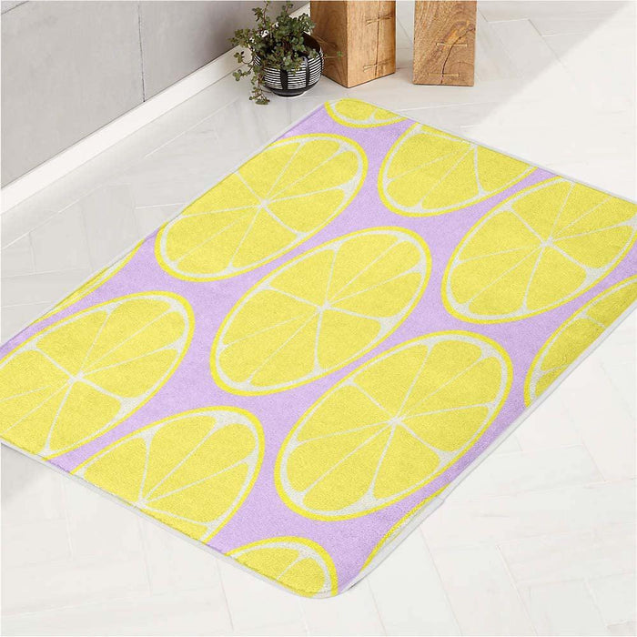 yellow lemon fruit bath rugs