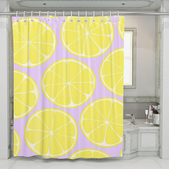 yellow lemon fruit shower curtains