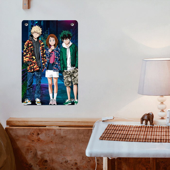 uraraka with bakugo and midoriya Poster Metal print wall art