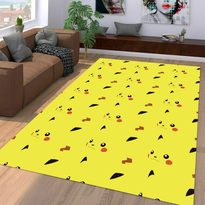 yellow pikachu thunder light Living room carpet rugs