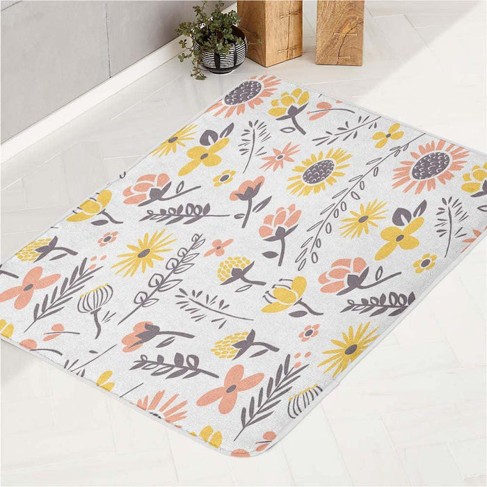 yellow shining sunflower bath rugs