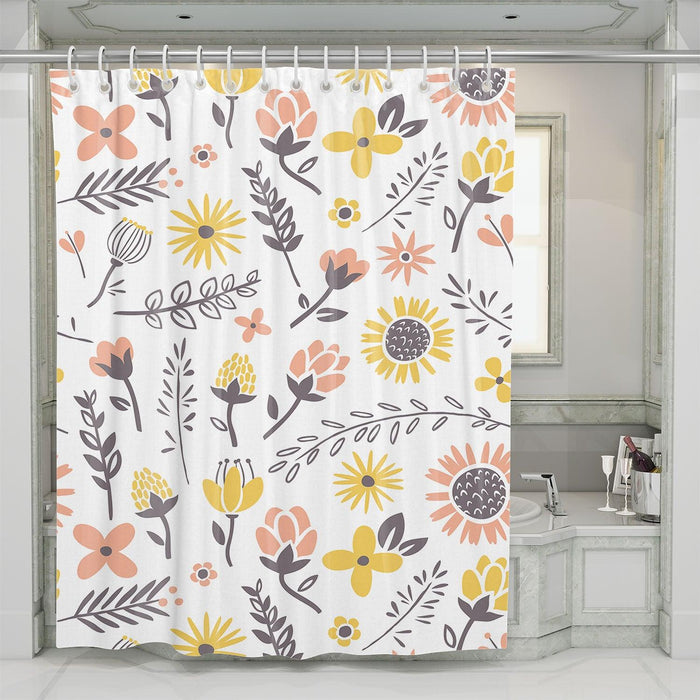 yellow shining sunflower shower curtains