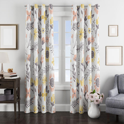 yellow shining sunflower window Curtain