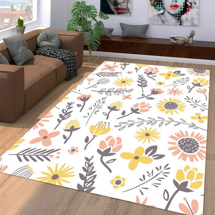 yellow shining sunflower Living room carpet rugs