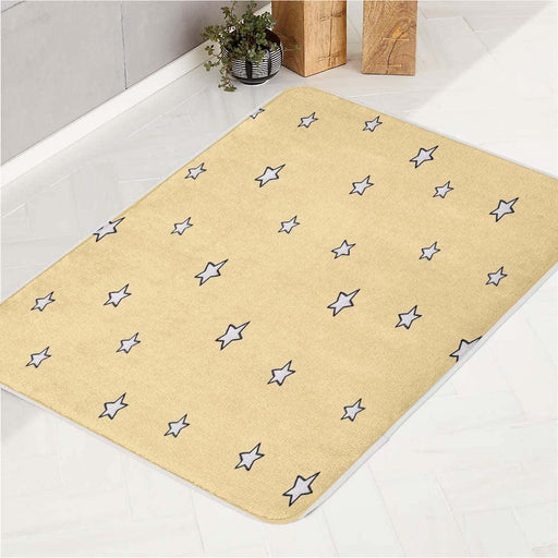 yellow stars simple theme bath rugs