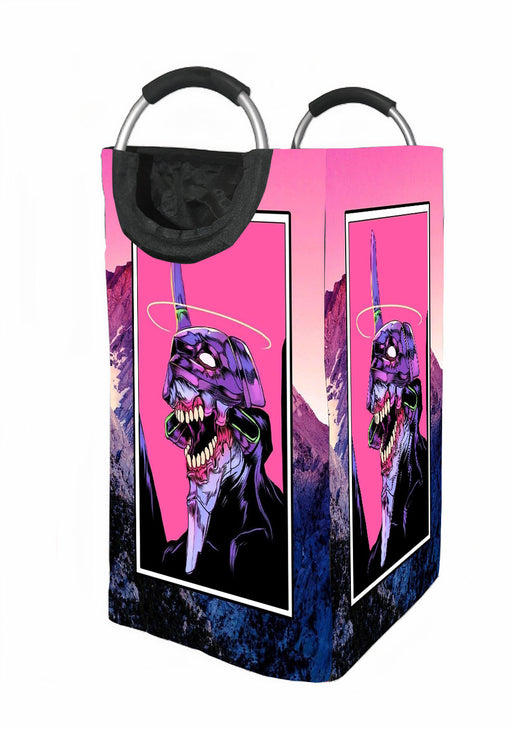 vaporwave of neon genesis evangelion Laundry Hamper | Laundry Basket