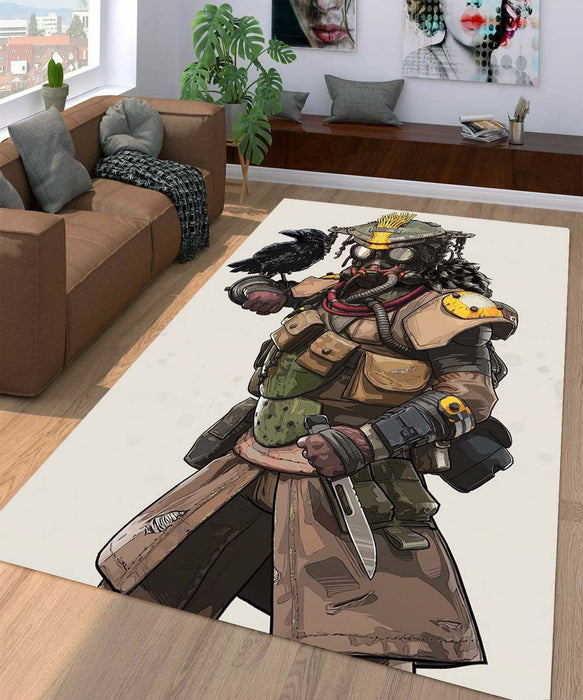 vector bloodhound and crow Living room carpet rugs