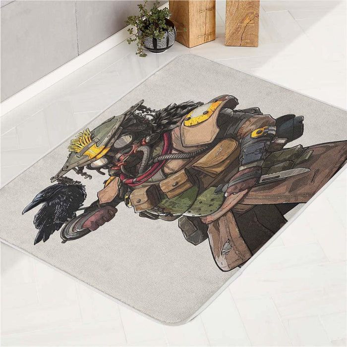 vector bloodhound and crow bath rugs