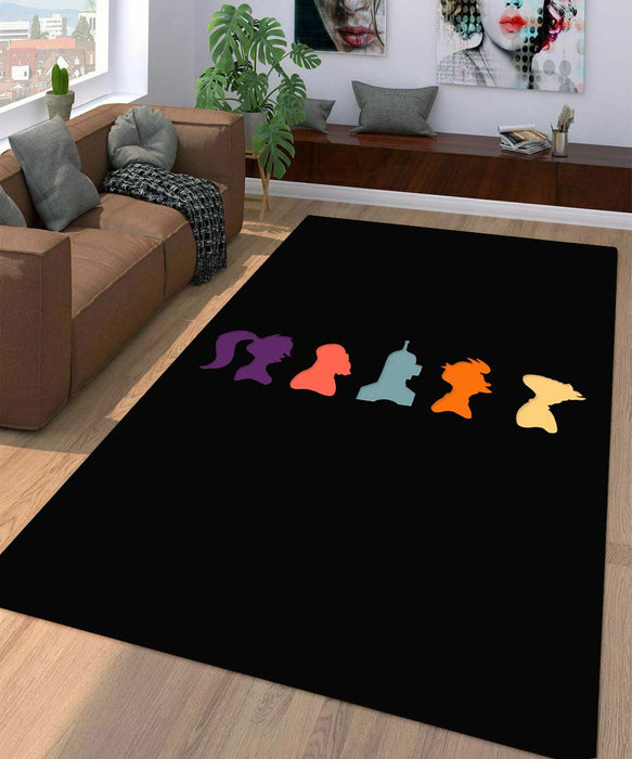 vector of futurama black Living room carpet rugs