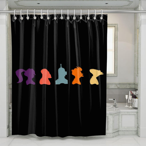 vector of futurama black shower curtains