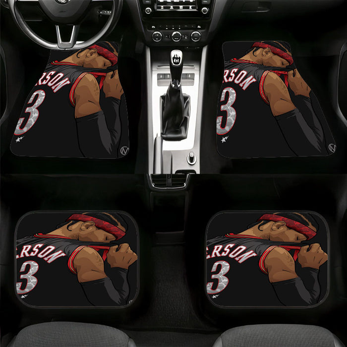 vector of iverson nba player Car floor mats Universal fit