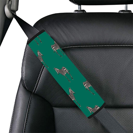 zebra green background Car seat belt cover