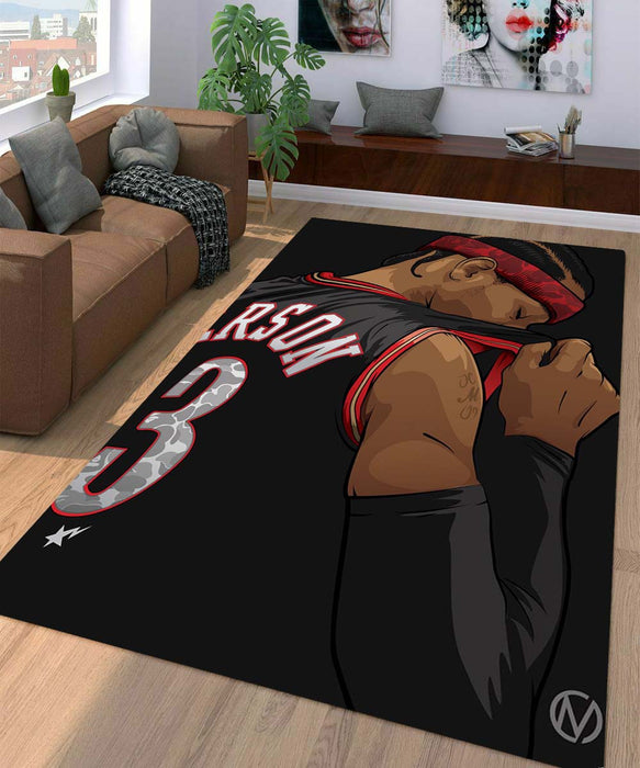 vector of iverson nba player Living room carpet rugs