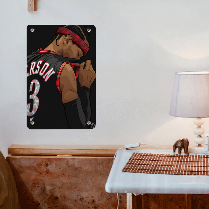 vector of iverson nba player Poster Metal print wall art