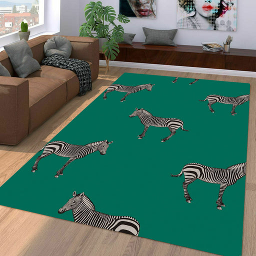 zebra green background Living room carpet rugs