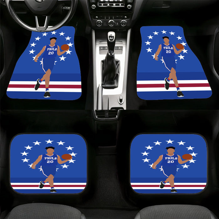 vector player of philadephia 76ers Car floor mats Universal fit