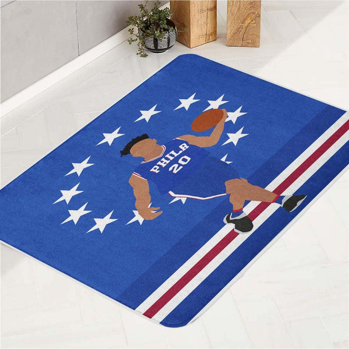 vector player of philadephia 76ers bath rugs